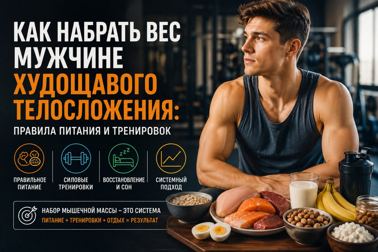 Как набрать вес мужчине худощавого телосложения: правила питания, тренировок и сна