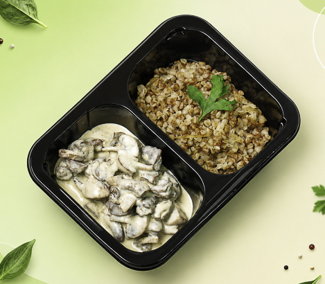 Бефстроганов из куриных сердец с гречкой