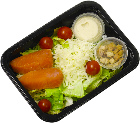 Салат цезарь с красной рыбой