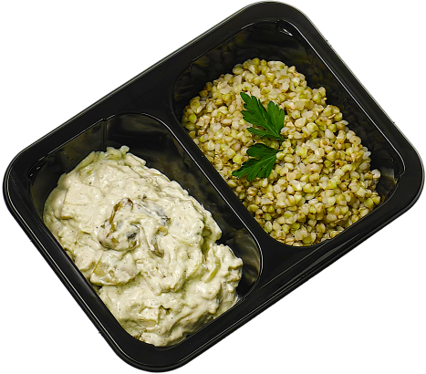 Фрикасе из курицы с зеленой гречкой