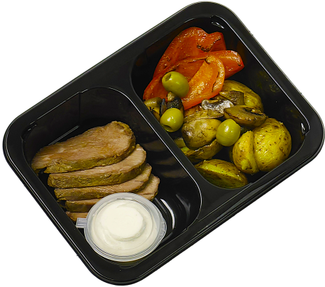 Ростбиф с овощими и соусом Айоли