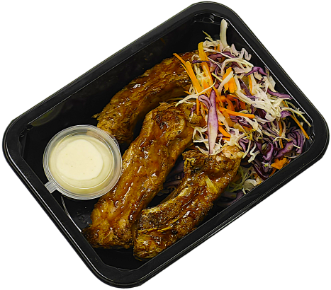 Ребра барбекю с коул слоу