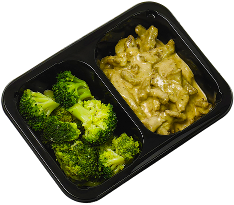 Бефстроганов из говядины с брокколи